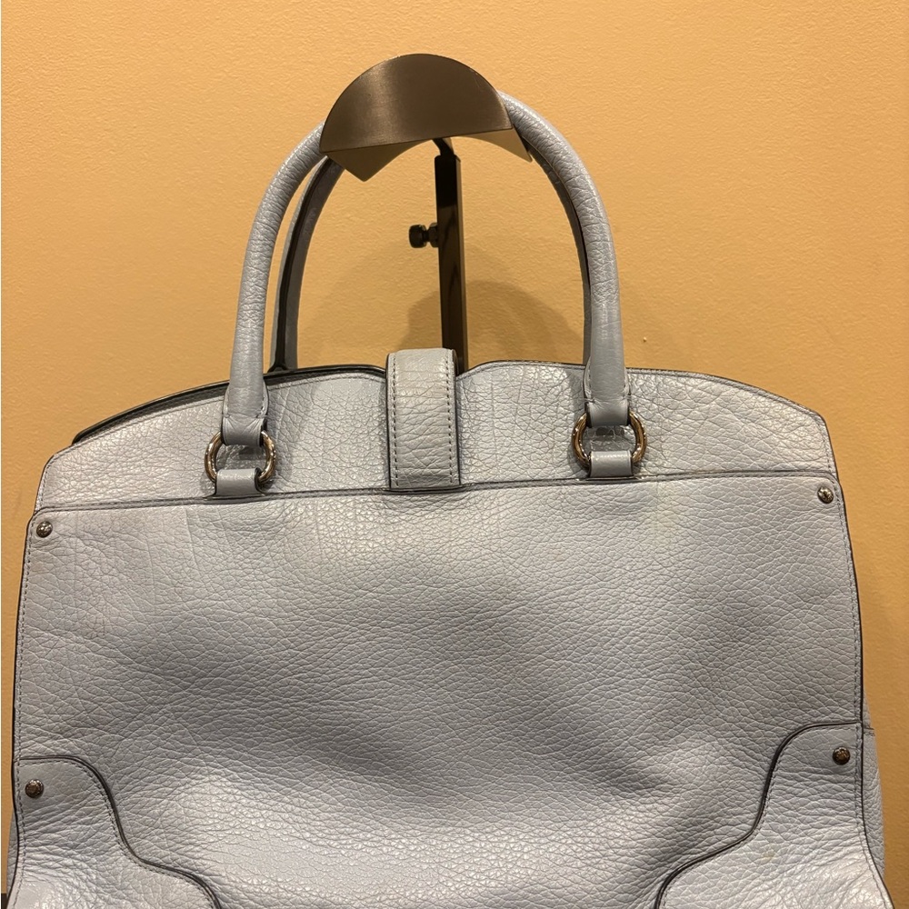 Coach Mercer Cornflower Blue Leather Satchel - Picture 2 of 11